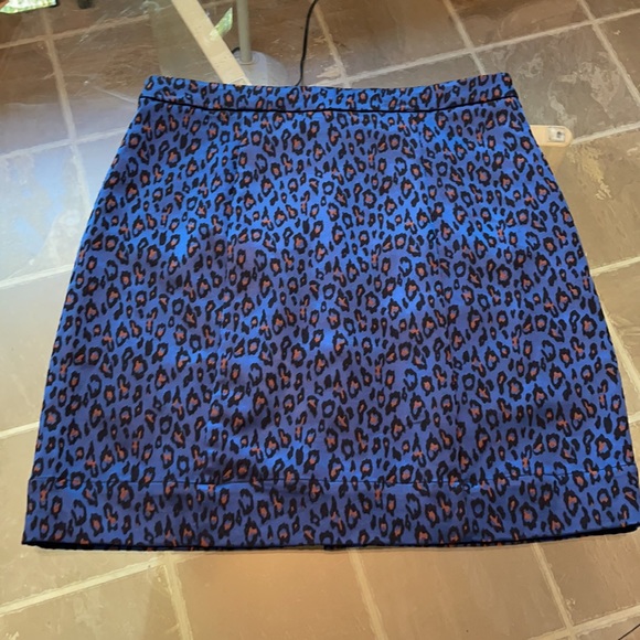 Blue Leopard Print Mini Skirt - Picture 9 of 14